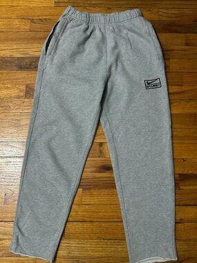 Stussy Gray Logo Sweatpants with Side Pockets